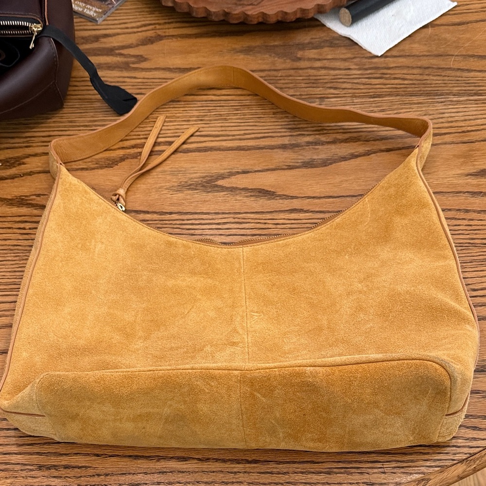 Tan Suede leather Shoulder Bag